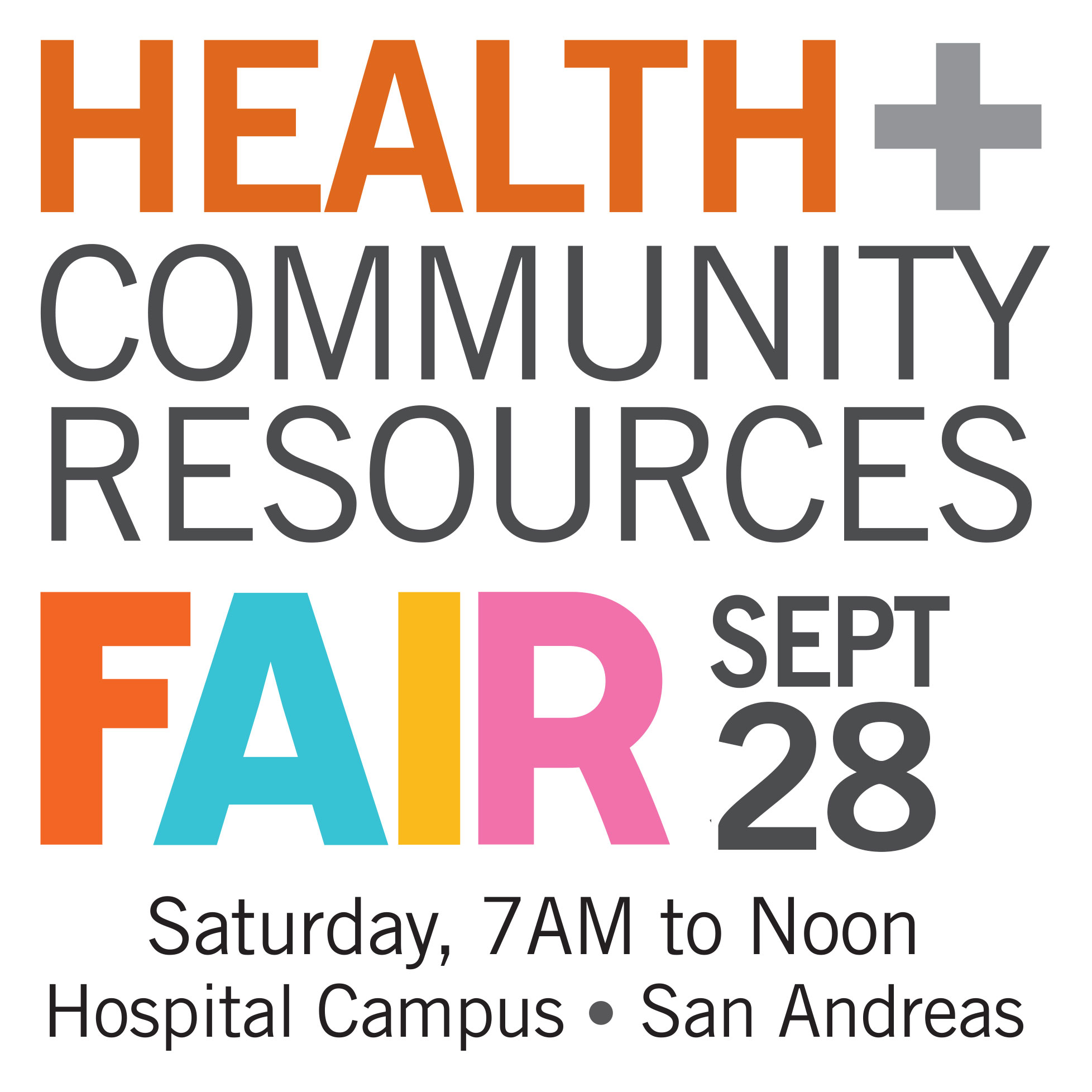 Health Community Fair Text Graphic