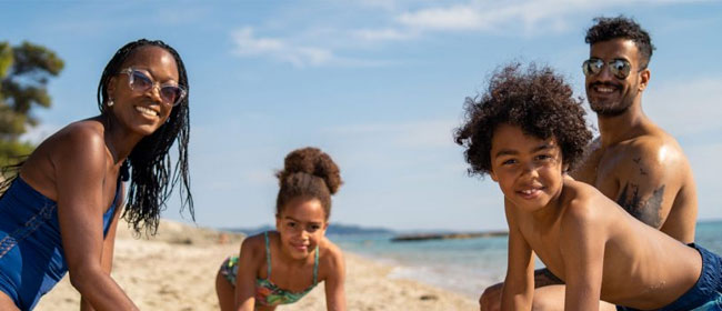 Family on the beach