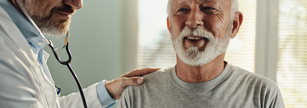 Older man getting his annual wellness check